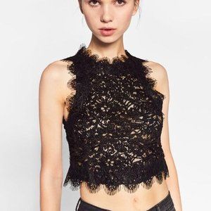 NWOT Zara Black Lace Top